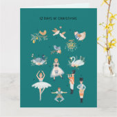 Carte 12 Jours de Noël Vacances Classique (Fleur jaune)