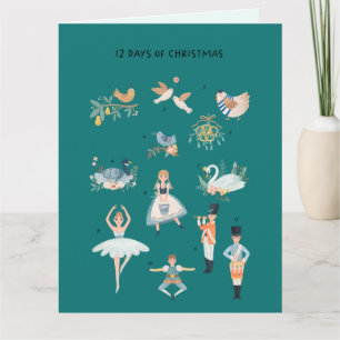 Carte 12 Jours de Noël Vacances Classique