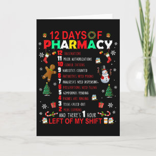 Carte 12 Jours de pharmacie drôle de Noël Pharmacien Tec