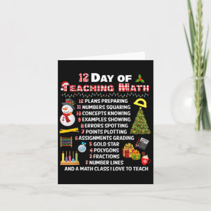 Carte 12 Jours D'Enseignement Mathématiques Noël Math En