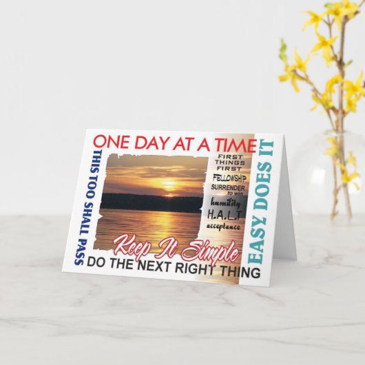 Carte 12 slogans de récupération d'étape (Fleur jaune)