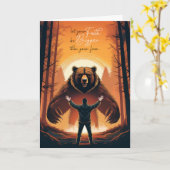 Carte 12 Step Recovery Faith Bigger than your Fear Bear (Fleur jaune)
