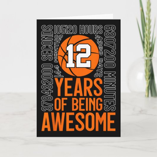 Carte 12 Years Of Being Awesome Sketll 12th Birthday (Devant)