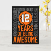 Carte 12 Years Of Being Awesome Sketll 12th Birthday (Fleur jaune)