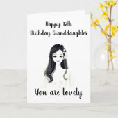 Carte ***12e ANNIVERSAIRE*** À NOTRE "JOLIE PETITE-FILLE (Fleur jaune)