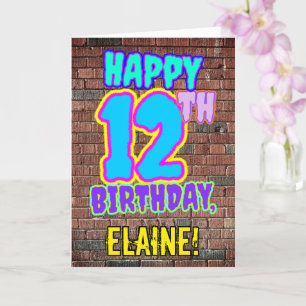 Carte 12e anniversaire - Amusant, Graffiti urbain inspir
