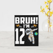 Carte 12e anniversaire Astronaut Bruh Im 12 ans naissanc (Fleur jaune)