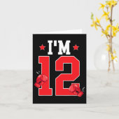 Carte 12e anniversaire Boxe 12 ans Boxer Anniversaire (Fleur jaune)