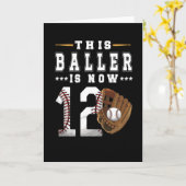 Carte 12e anniversaire Gift Joueur de baseball 12 ans ga (Fleur jaune)