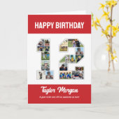 Carte 12e anniversaire Numéro 12 Collage photo (Fleur jaune)