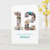 Carte 12e anniversaire numéro 12 photo Collage personnal (Fleur jaune)