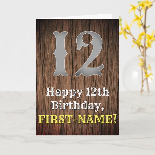 Carte 12e anniversaire : Pays inspiré par l'Ouest Look,  (Fleur jaune)