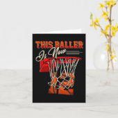 Carte 12e anniversaire pour garçon Basketball 12 ans (Fleur jaune)