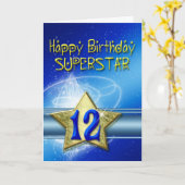 Carte 12e anniversaire pour Superstar (Fleur jaune)