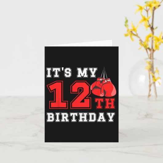 Carte 12e Boxe Anniversaire Fête de Douze Anniversaire B (Fleur jaune)