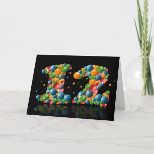 Carte 12ème anniversaire avec des numéros formés à parti