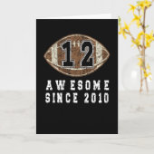 Carte 12ème Anniversaire Né En 2010 Football Boy 12 An (Fleur jaune)