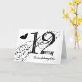 Carte 12th birthday for a granddaughter, butterfly (Fleur jaune)