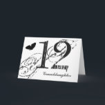 Carte 12th birthday for a granddaughter, butterfly<br><div class="desc">A white background featuring a black butterfly and black text,  on this 12th birthday greeting for a granddaughter. My Funny Mind Greetings.</div>