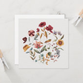 Carte (13,3 x 13,3 cm) - Fleurs (Devant/Arrière en situation)