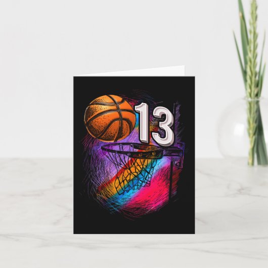 Carte 13 ans 13e anniversaire Basketball Ado officiel (Devant)