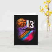 Carte 13 ans 13e anniversaire Basketball Ado officiel (Fleur jaune)