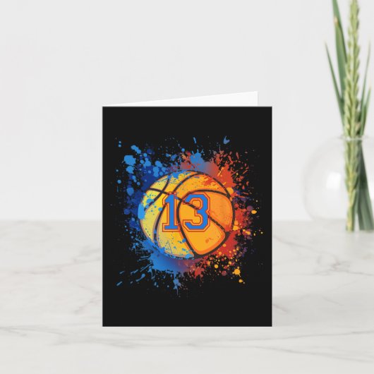 Carte 13 Ans 13e Anniversaire Basketball Cadeau Pour Gar (Devant)