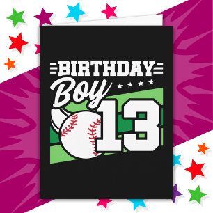 Carte 13 Ans de la fête de baseball thème 13e anniversai