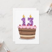 Carte 13 ans sur le gâteau d'anniversaire (Devant/Arrière en situation)