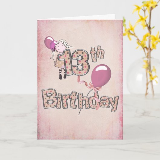 Carte 13e anniversaire (Fleur jaune)