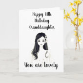 Carte ***13e ANNIVERSAIRE*** À NOTRE "JOLIE PETITE-FILLE (Fleur jaune)