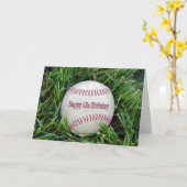 Carte 13e anniversaire avec baseball (Fleur jaune)