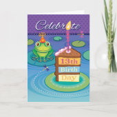 Carte 13e anniversaire Cute Frog (Devant)