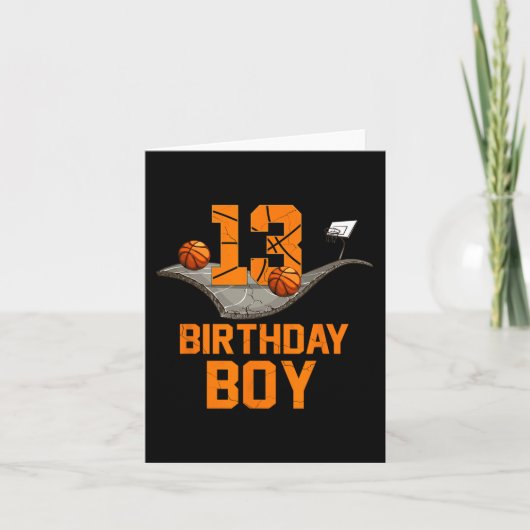 Carte 13e anniversaire de basket-ball Jersey 13 ans Boy  (Devant)