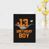 Carte 13e anniversaire de basket-ball Jersey 13 ans Boy  (Fleur jaune)