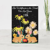 Carte 13e anniversaire de la forêt fleur sauvage pour ma (Devant)