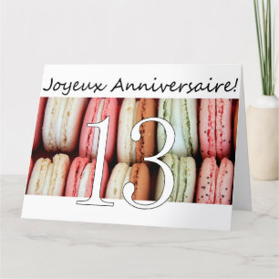 Carte 13e anniversaire de Macaron-Joyeux Anniversaire !