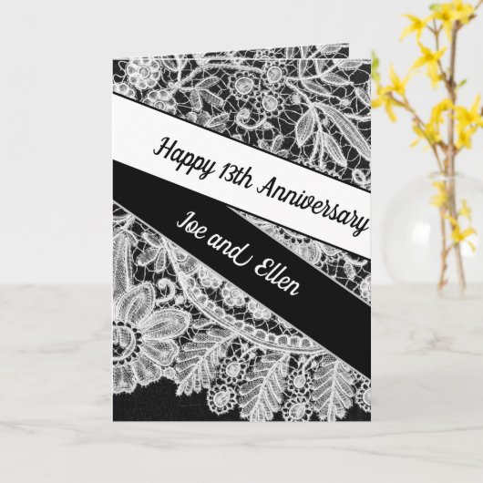 Carte 13e anniversaire du Mariage, (Fleur jaune)