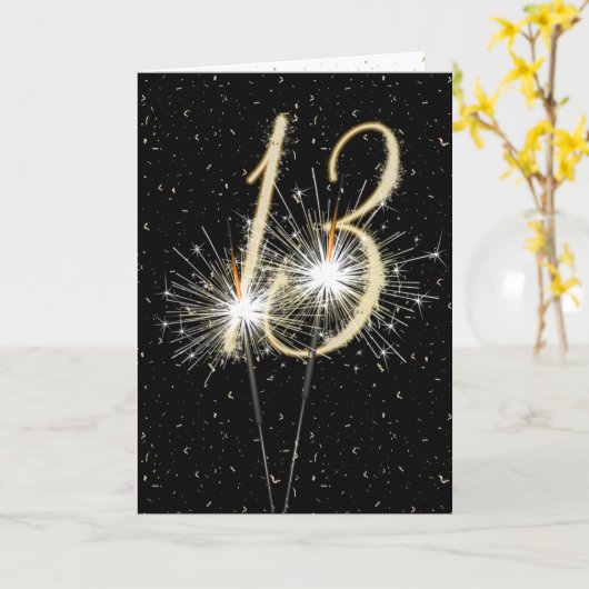 Carte 13e anniversaire du mariage (Fleur jaune)