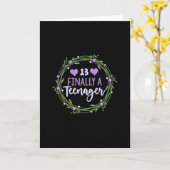 Carte 13e anniversaire "Enfin un adolescent" pour les fi (Fleur jaune)