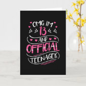 Carte 13e anniversaire fille officielle adolescent (Fleur jaune)