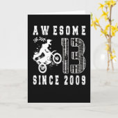 Carte 13e anniversaire Gift Dirt Bike Boy Né en 2009 (Fleur jaune)