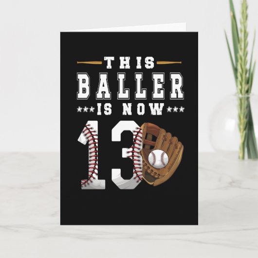 Carte 13e anniversaire Gift Joueur de baseball 13 ans Ga (Devant)
