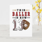 Carte 13e anniversaire Gift Joueur de baseball 13 ans Ga (Fleur jaune)