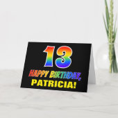Carte 13e anniversaire : Gras, Amusant, Simple, Arc-en-c (Devant)
