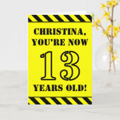 Carte 13e anniversaire : Jeu de style graphique, Nom per (Fleur jaune)