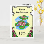 carte 13e anniversaire - nénuphars (Fleur jaune)