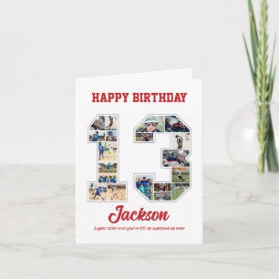Carte 13e anniversaire Numéro 13 Collage photo