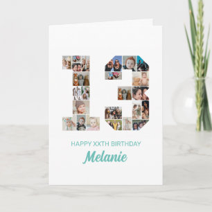 Carte 13e anniversaire Numéro 13 Photo Collage personnal
