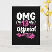 Carte 13e anniversaire officiel adolescente fille (Fleur jaune)